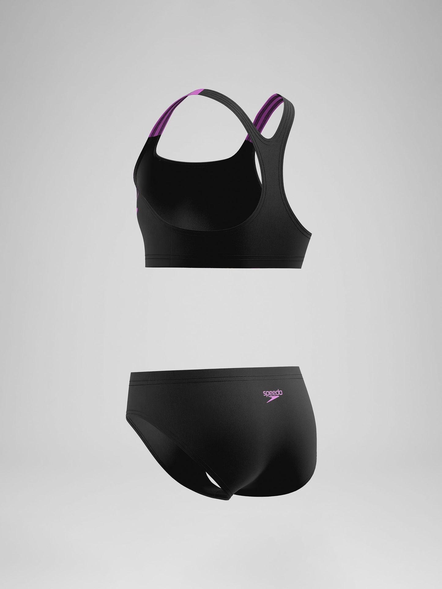 Dsiney Kidz - Speedo Black Medley Logo Racerback Bikini Set image 6