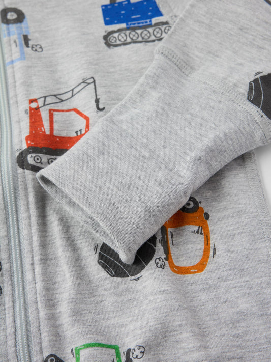 Polarn O. Pyret Grey Printed Sleepsuit image 2
