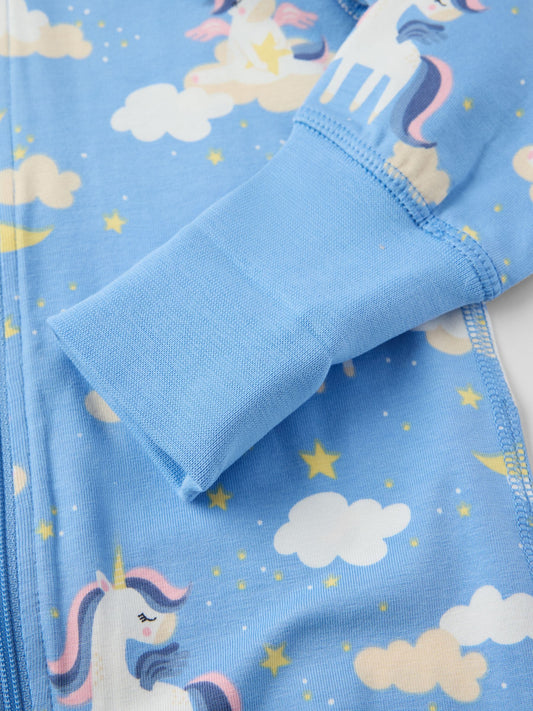 Polarn O. Pyret Blue Printed Sleepsuit image 2