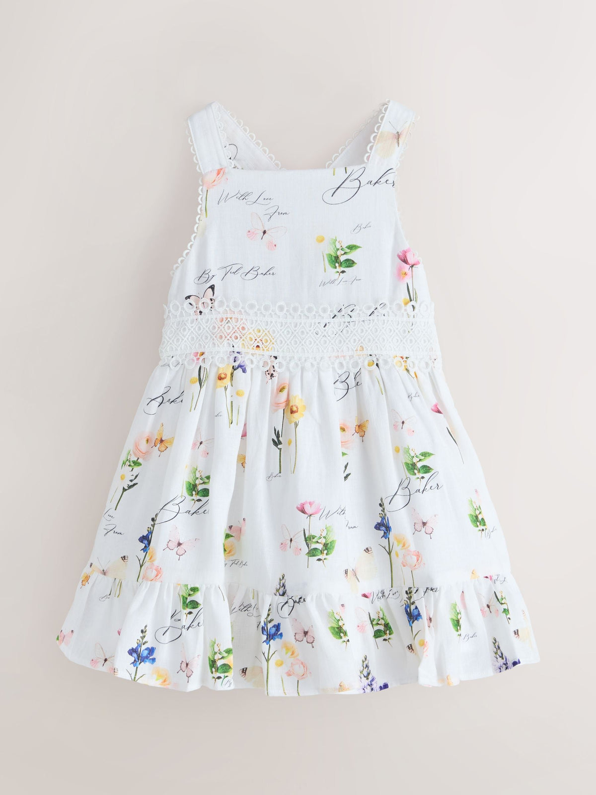 Dsiney Kidz - Baker by Ted Baker Linen Blend Floral Print Tiered Dress image 6