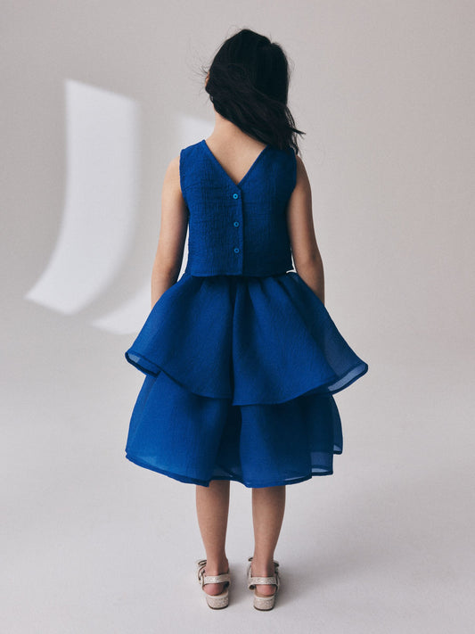Cobalt Blue Blouse and Rara Skirt Set (3-16yrs) image 2