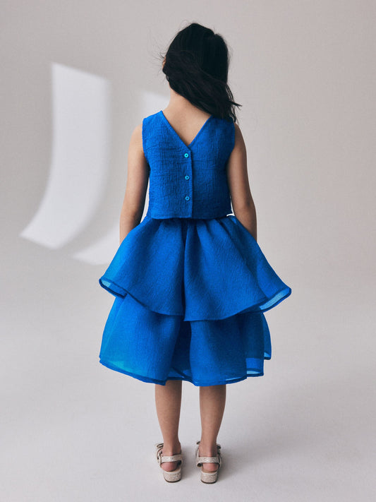 Dsiney Kidz - Cobalt Blue Blouse and Rara Skirt Set (3-16yrs) image 2
