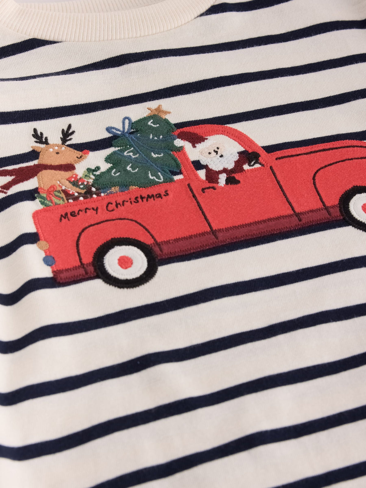 Dsiney Kidz - Navy/White Stripe Applique Santa Car Long Sleeve Christmas T-Shirt (3mths-7yrs) image 7