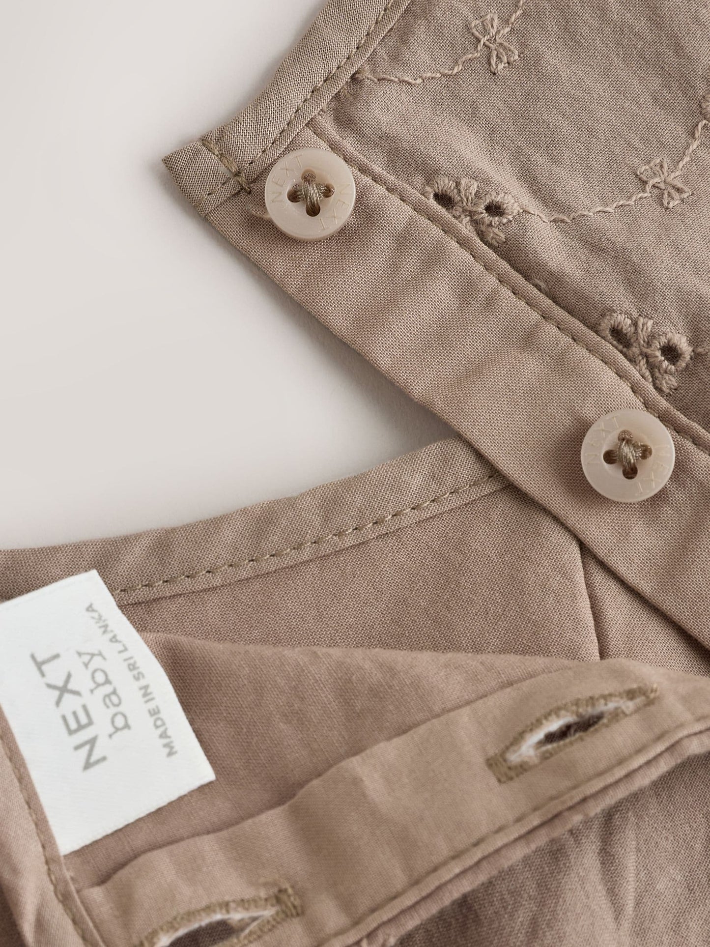 Chocolate Brown Broderie Baby Romper (0mths-2yrs) image 8