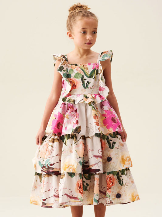 Dsiney Kidz - Angel & Rocket Cream Dahlia Multi Ruffle Tiered Dress image 2
