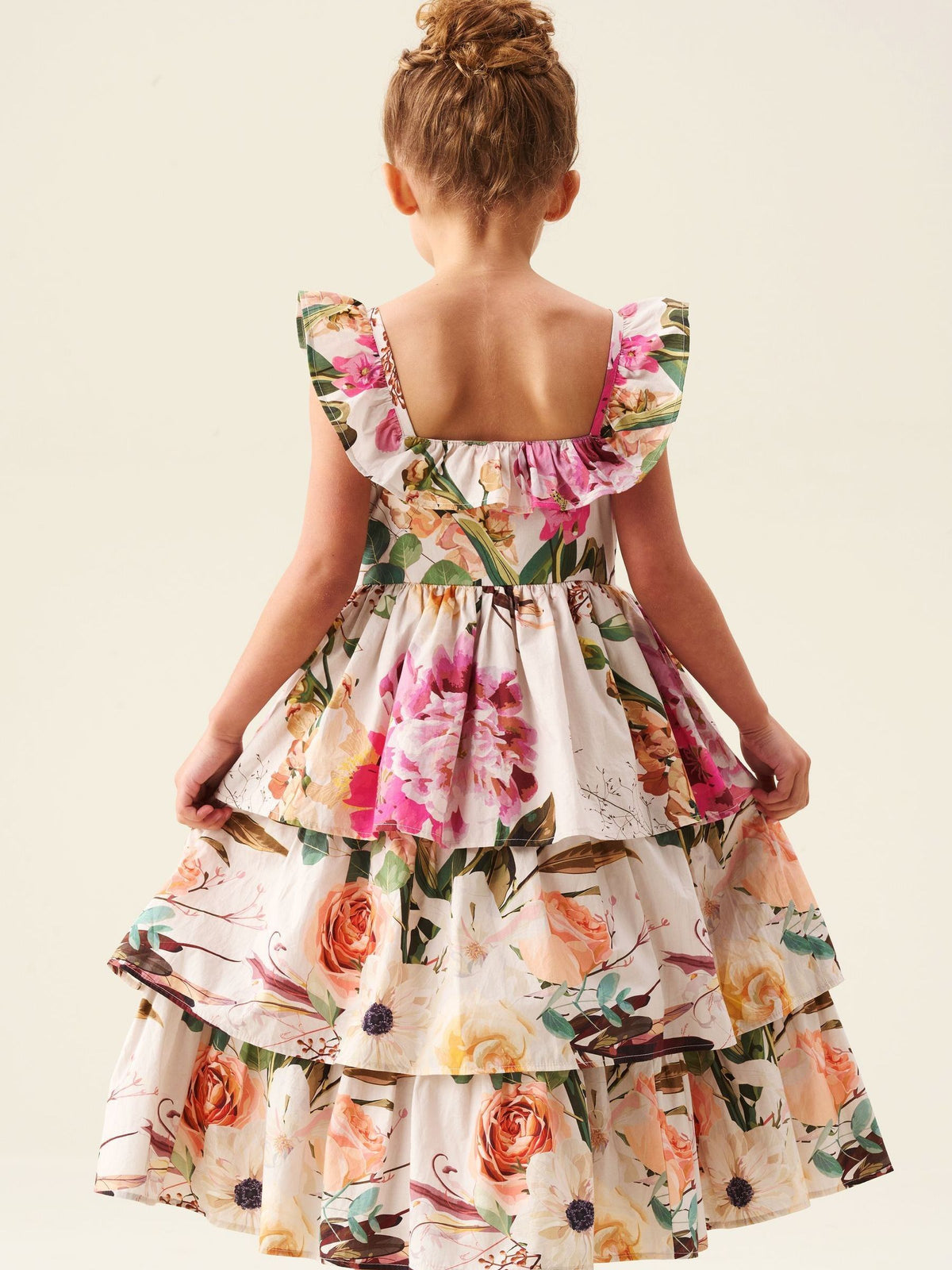 Dsiney Kidz - Angel & Rocket Cream Dahlia Multi Ruffle Tiered Dress image 3