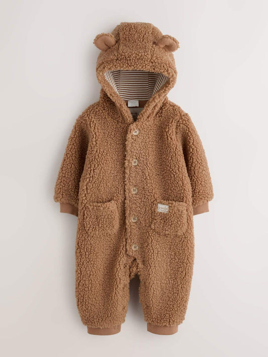 Brown Borg Hooded Baby Pramsuit image 2