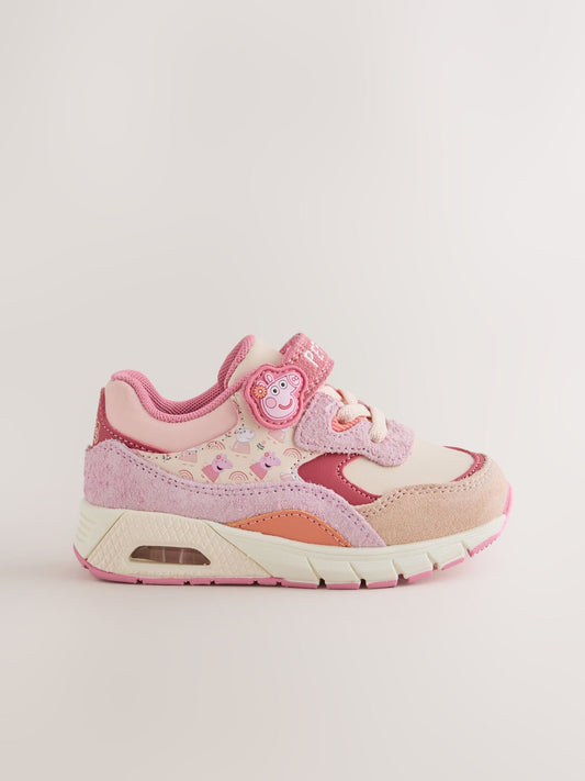 Dsiney Kidz - Pink Peppa Pig Touch Fastening Elastic Lace Bubble Trainers image 2