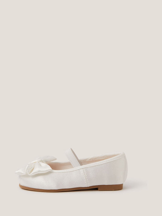 Dsiney Kidz - Monsoon Natural Baby Bow Satin Walker Shoes image 2