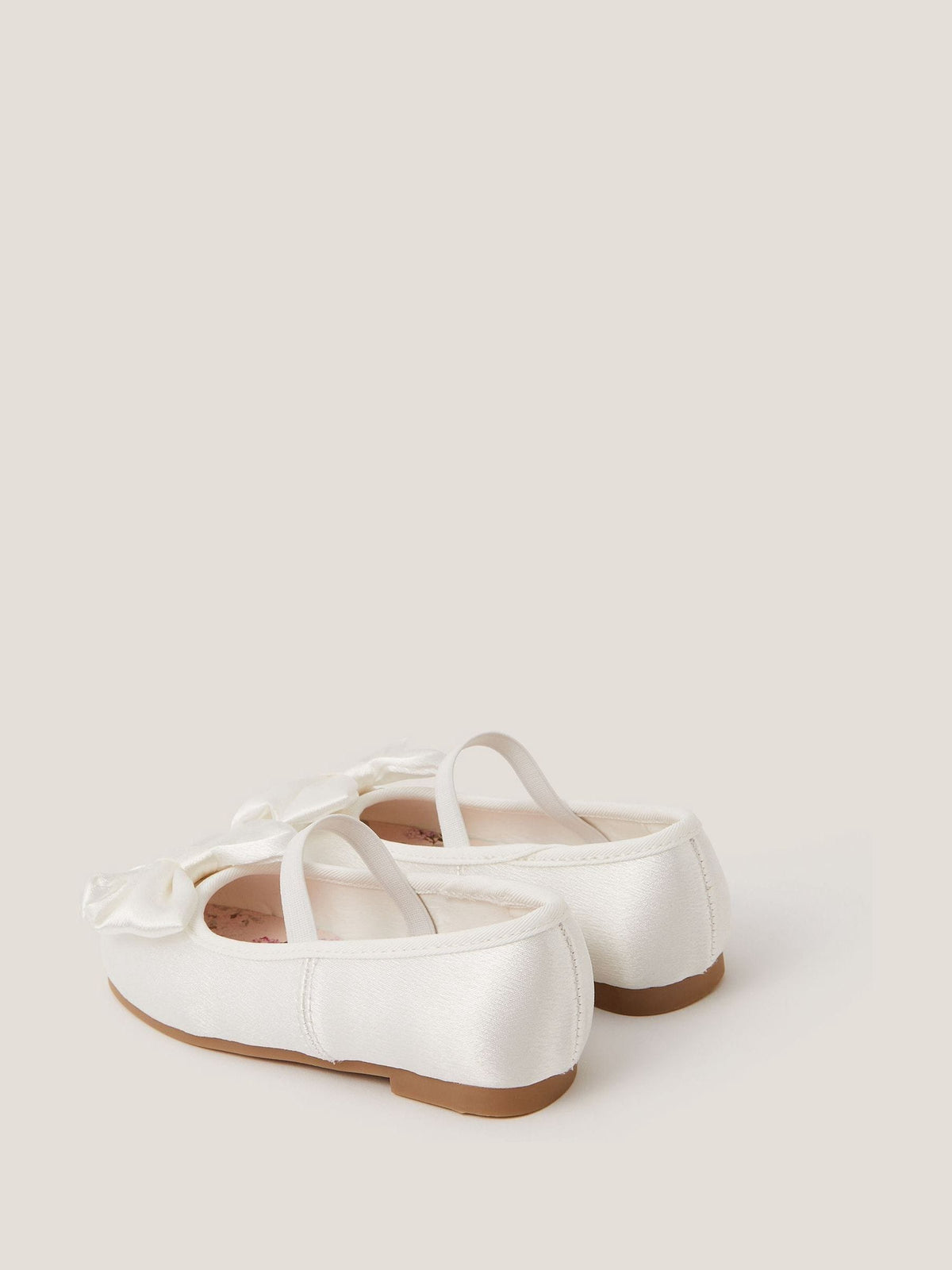 Dsiney Kidz - Monsoon Natural Baby Bow Satin Walker Shoes image 3