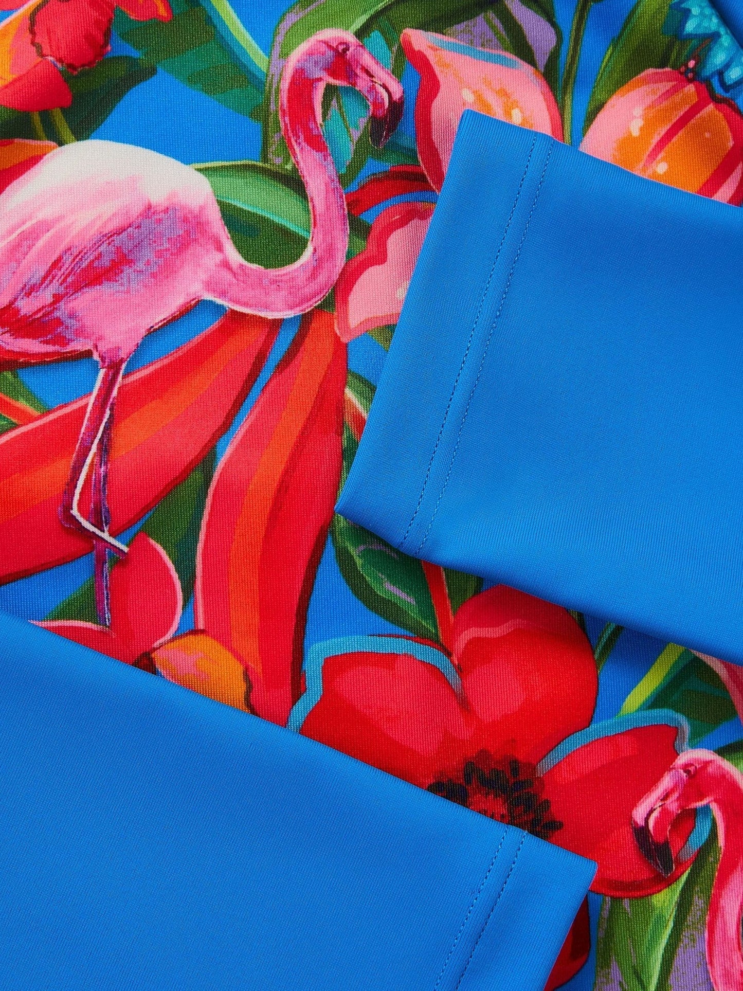 Monsoon Blue Tropical UPF50+ Long Sleeve Swimsuit image 3