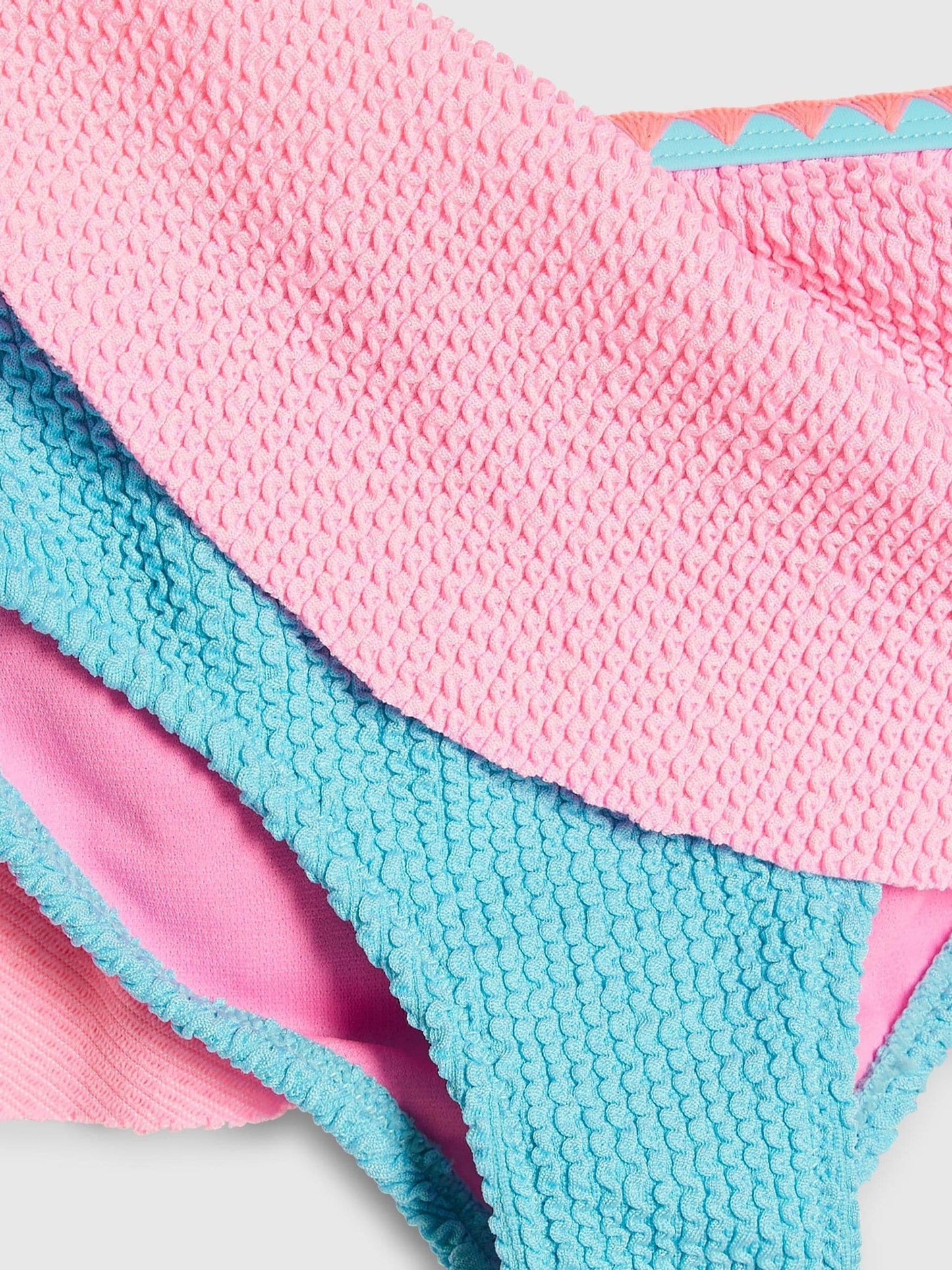 Dsiney Kidz - River Island Pink Bow Textured 3 Piece Bikini & Skirt Set image 5