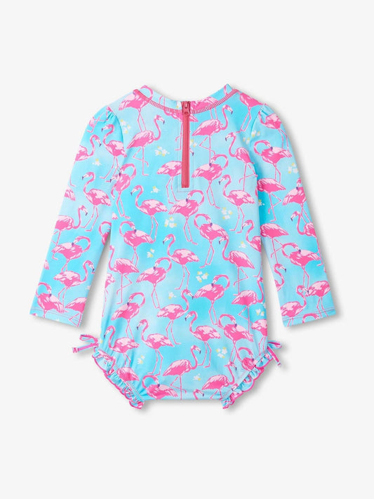 Dsiney Kidz - Hatley Blue whimsical Flamingos Sun Protection Swimsuit image 2