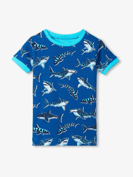 Hatley Blue Shark Print Cotton Short Pyjamas Set - image 2