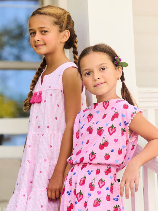 Dsiney Kidz - Hatley Pink Summer Berries Smocked Waist Dress image 2