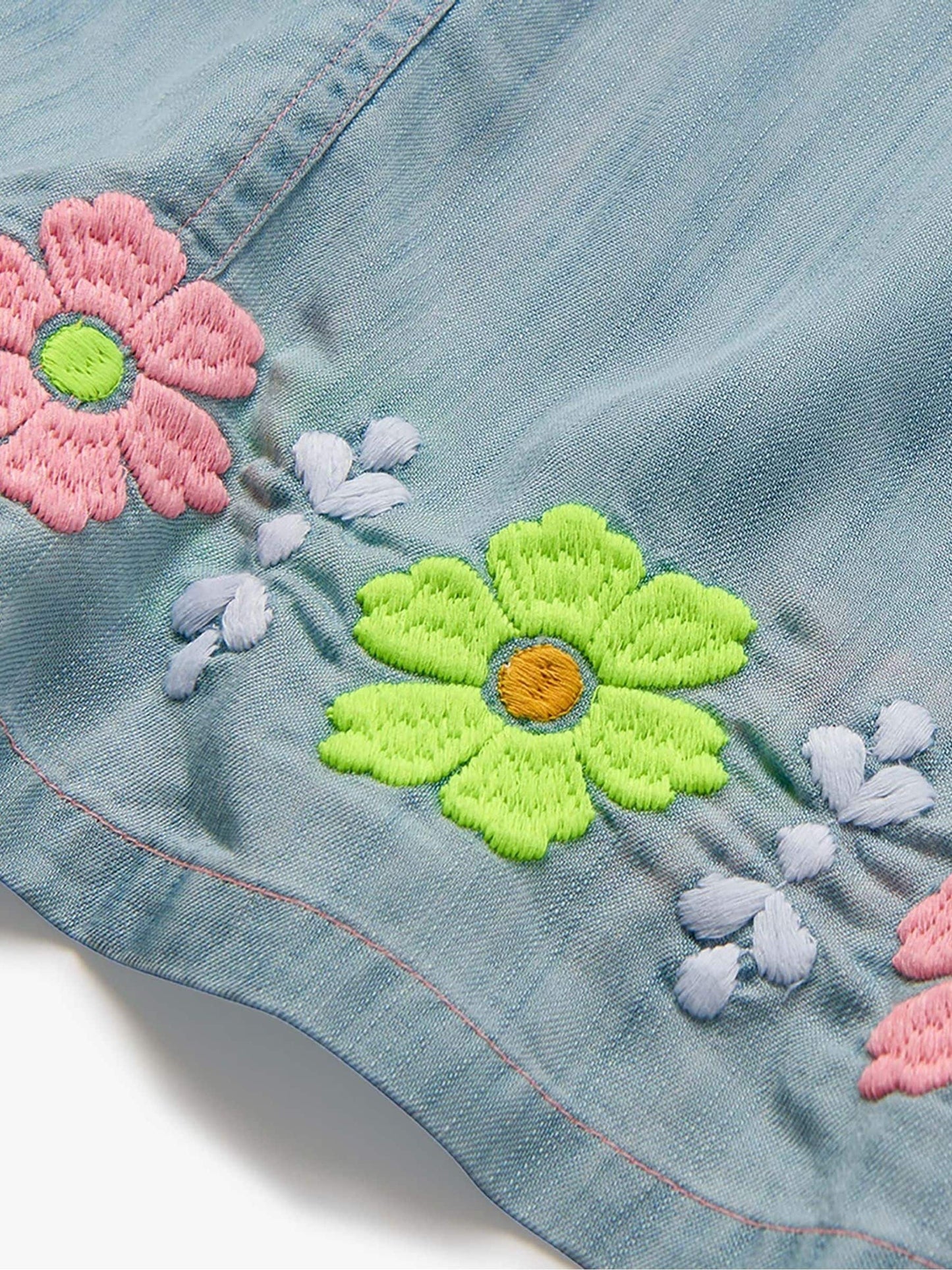 Hatley Blue Tencel Embroidered Pinafore Dress image 5