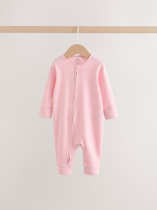 Pink Baby Sleepsuits 3 Pack (0mths-3yrs) image 2