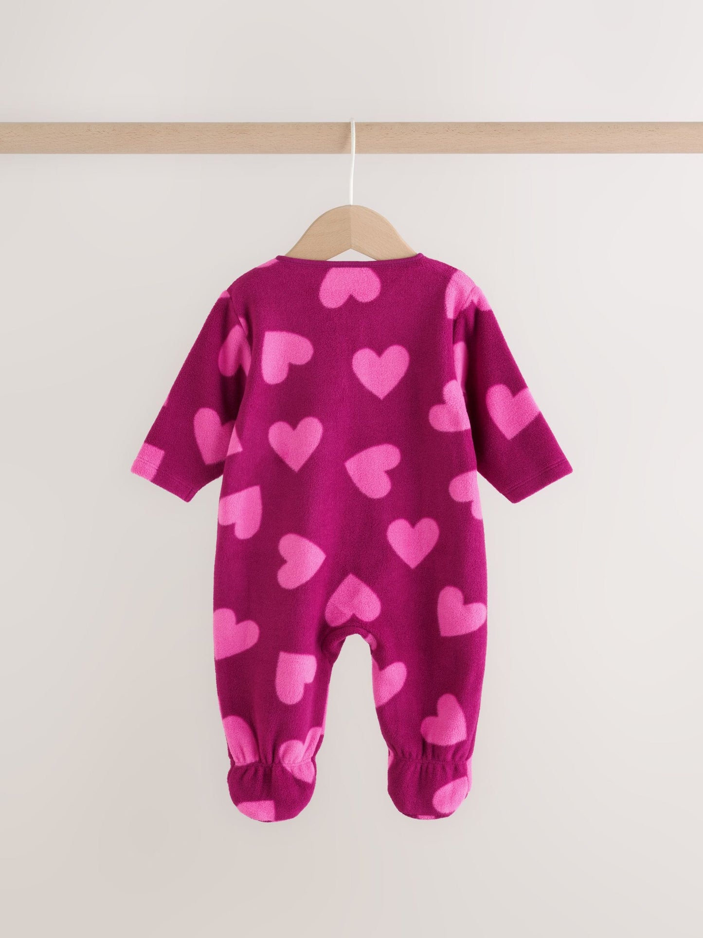 Purple/Pink Two Way Zip Micro Fleece Sleepsuits 2 Pack image 9