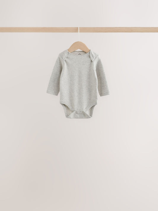 Dsiney Kidz - Grey/Blue/Neutral Long Sleeve Baby Bodysuits 5 Pack image 2