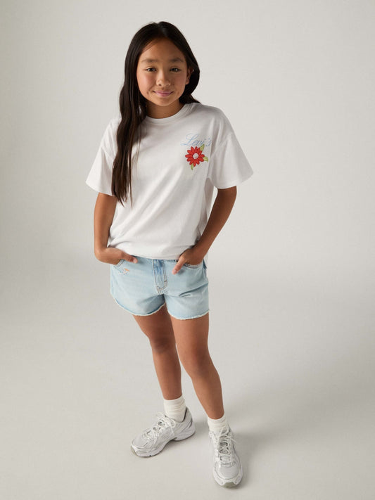 Levi's White Floral Oversized Short Sleeve T-Shirt image 2