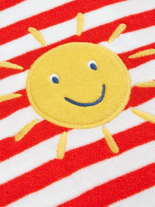 Frugi Red Shore Towelling Romper image 2