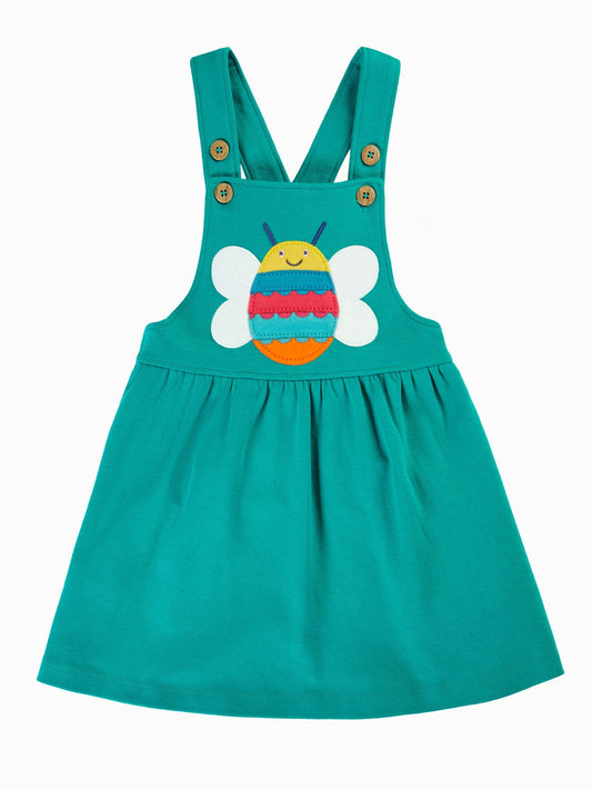 Dsiney Kidz - Frugi Green Enya Pinafore Dress image 2