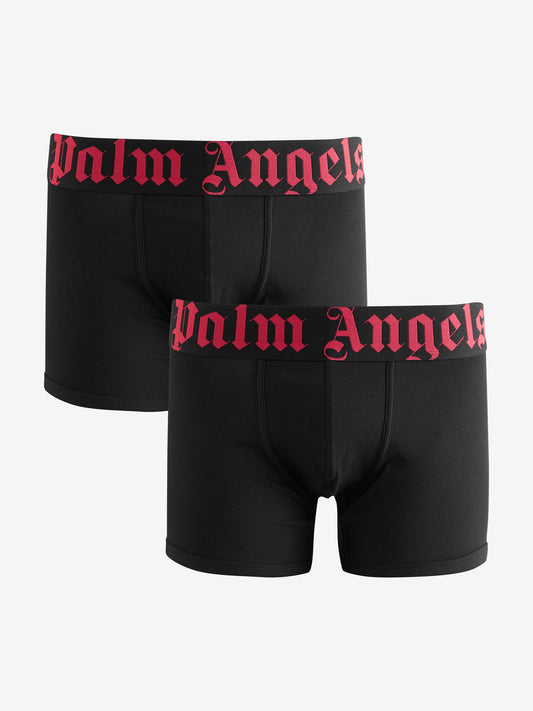 Disney Kidz - Palm Angels Black 2 Pack Cotton Stretch Logo Regular Boxers image 1