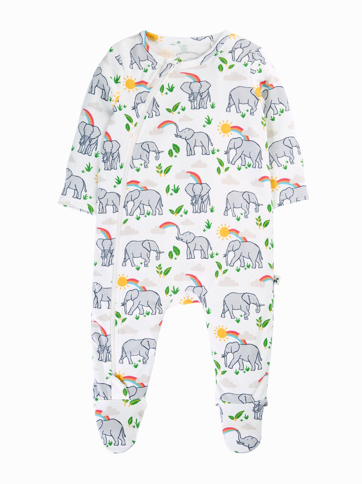 Frugi White Kimono Zip Babygrow image 4