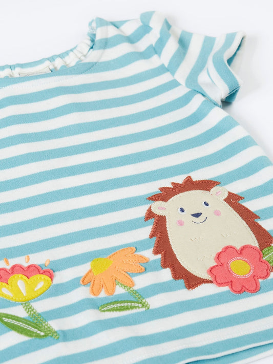 Frugi Blue Wendy Appliqué Top & Joggers Set image 2