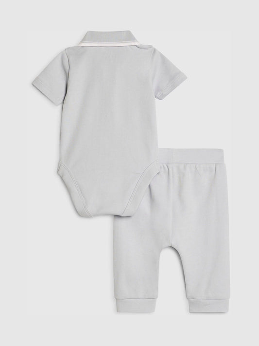 River Island Grey Zip Polo Tipped Bodysuit Set image 2