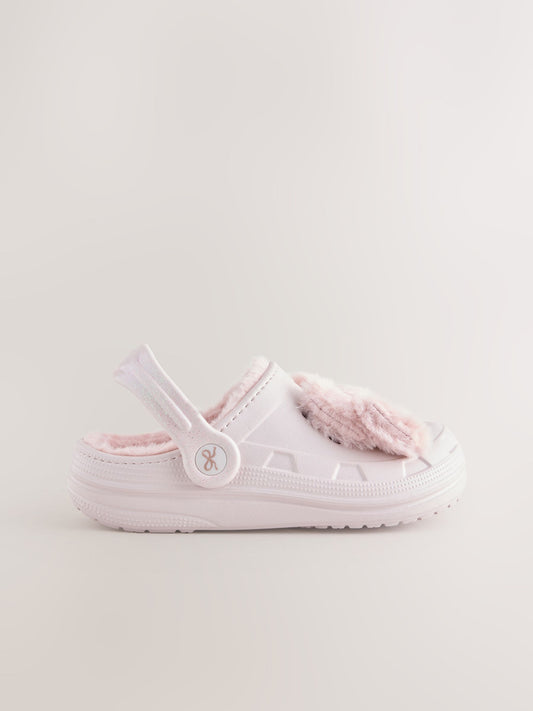 Pink Bow Fur Lined Slipper Clogs image 2