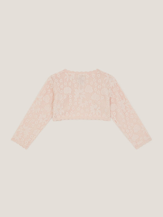 Monsoon Pink Baby Emilia Lace Scallop Cardigan image 2