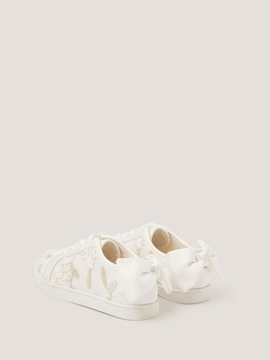 Monsoon White Floral Embroidered Trainers image 2