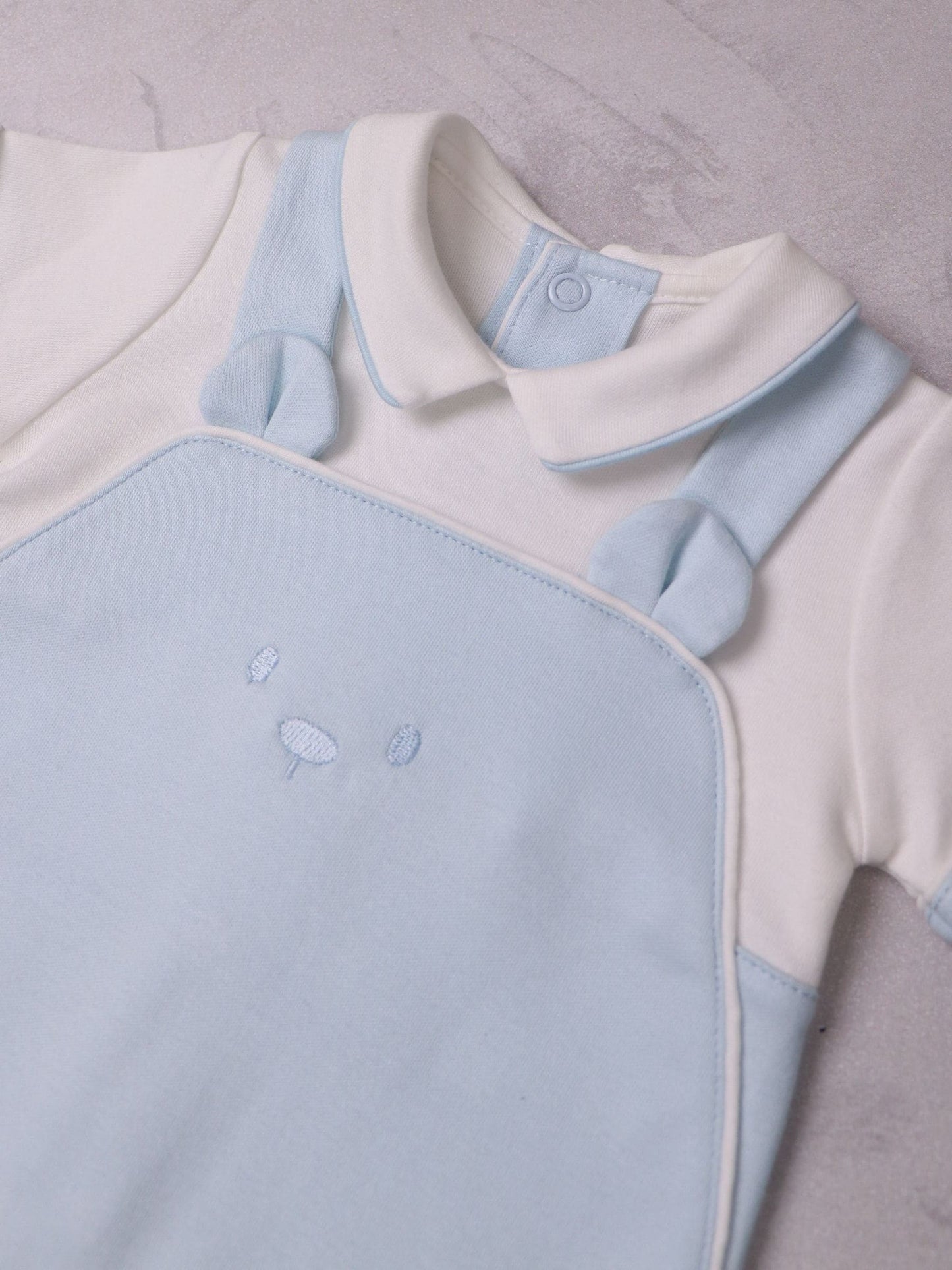 Emile Et Rose Blue Lucas - 2 In1 Bib Short With Embroidered Bear Features & 3D Ears image 4