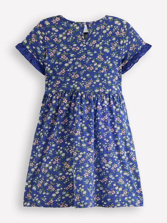 Dsiney Kidz - Boden Blue Broderie Pocket Jersey Dress image 2
