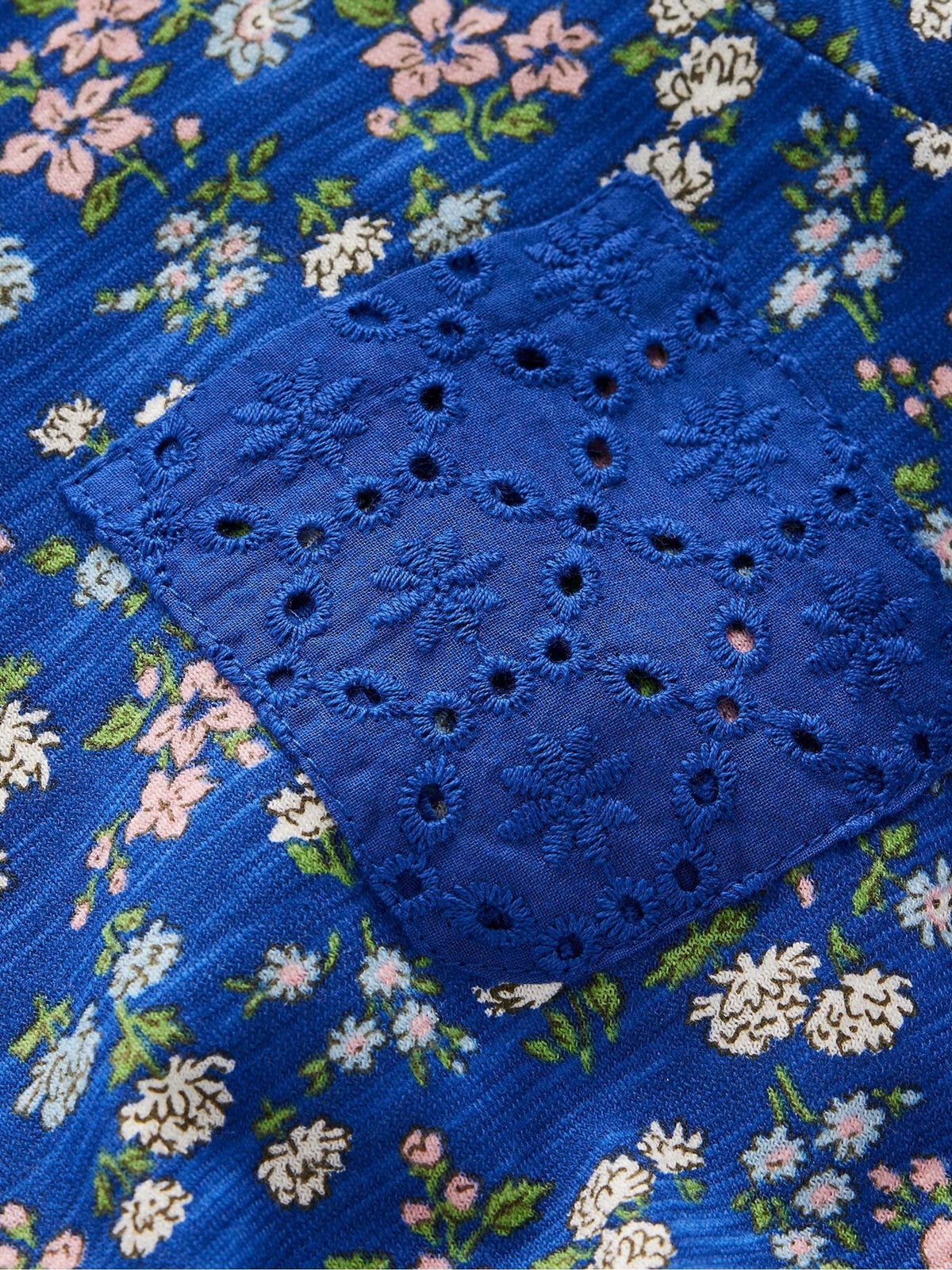 Dsiney Kidz - Boden Blue Broderie Pocket Jersey Dress image 3