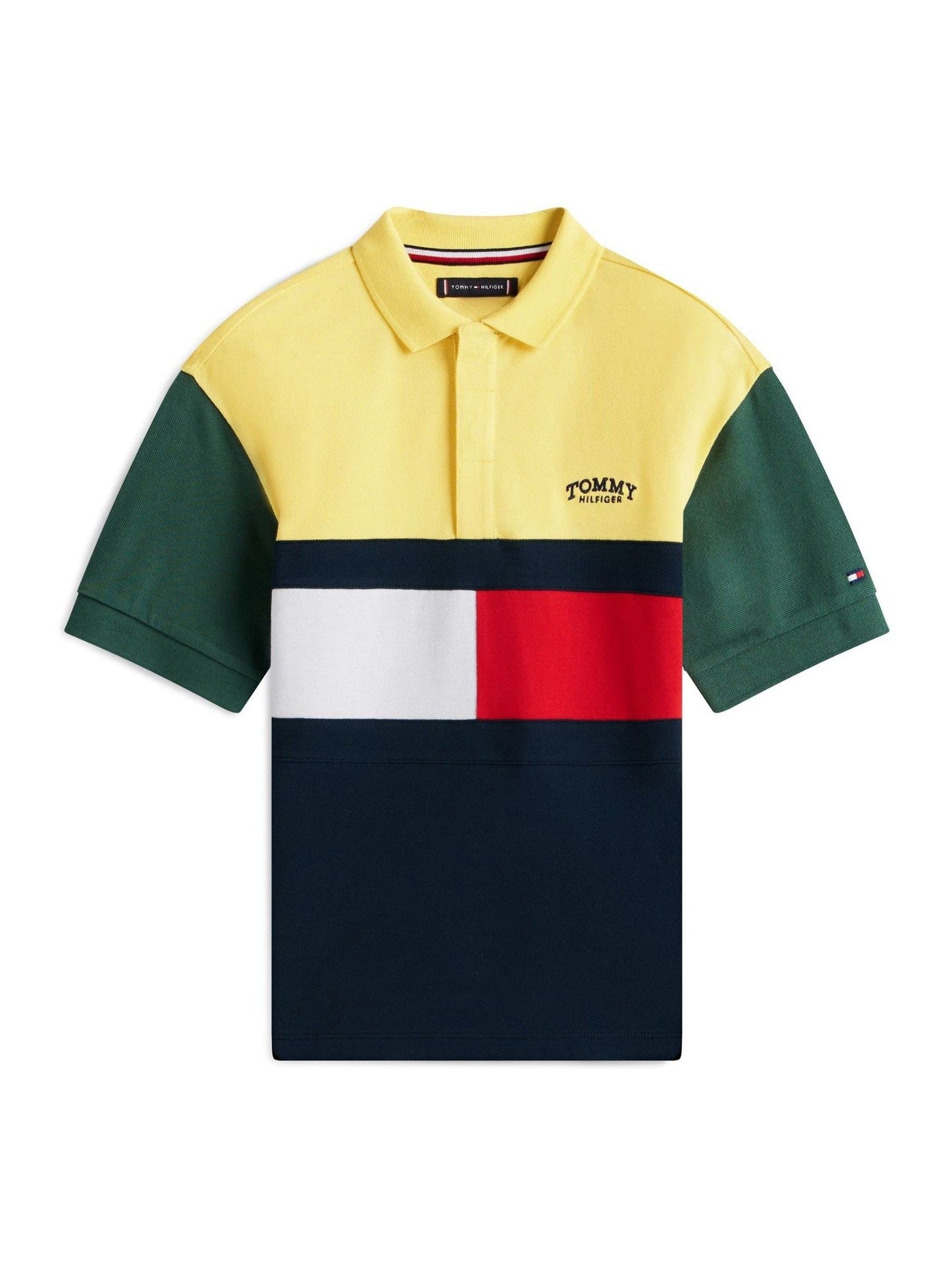 Dsiney Kidz - Tommy Hilfiger Yellow Colourblocked Pique Polo Shirt image 5