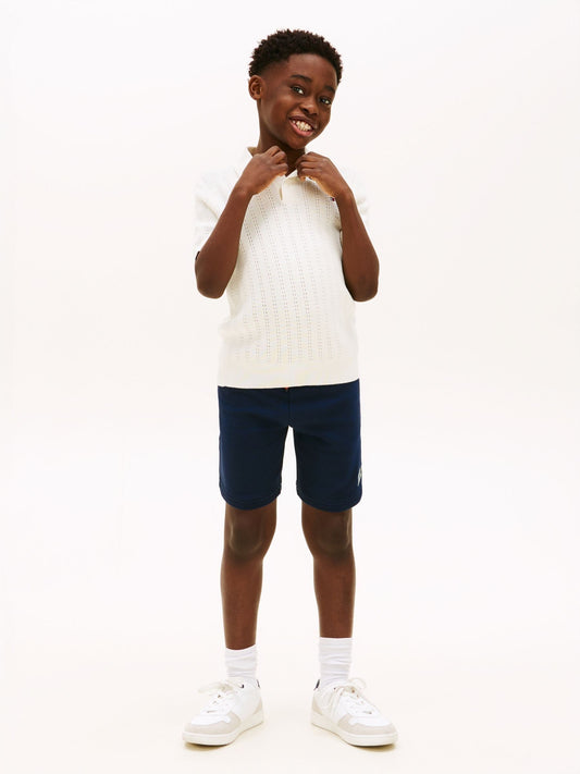 Tommy Hilfiger Blue Terry Wide Leg Sweat Shorts image 2