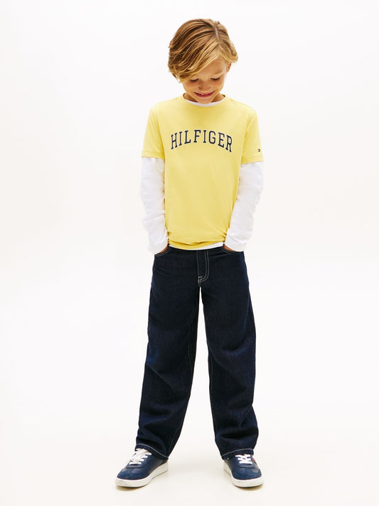 Tommy Hilfiger Yellow Logo Crew Neck Jersey T-Shirt image 2