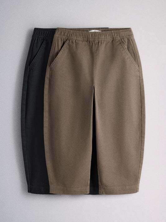 The Set 2 Pack Barrel Trousers Black - image 1