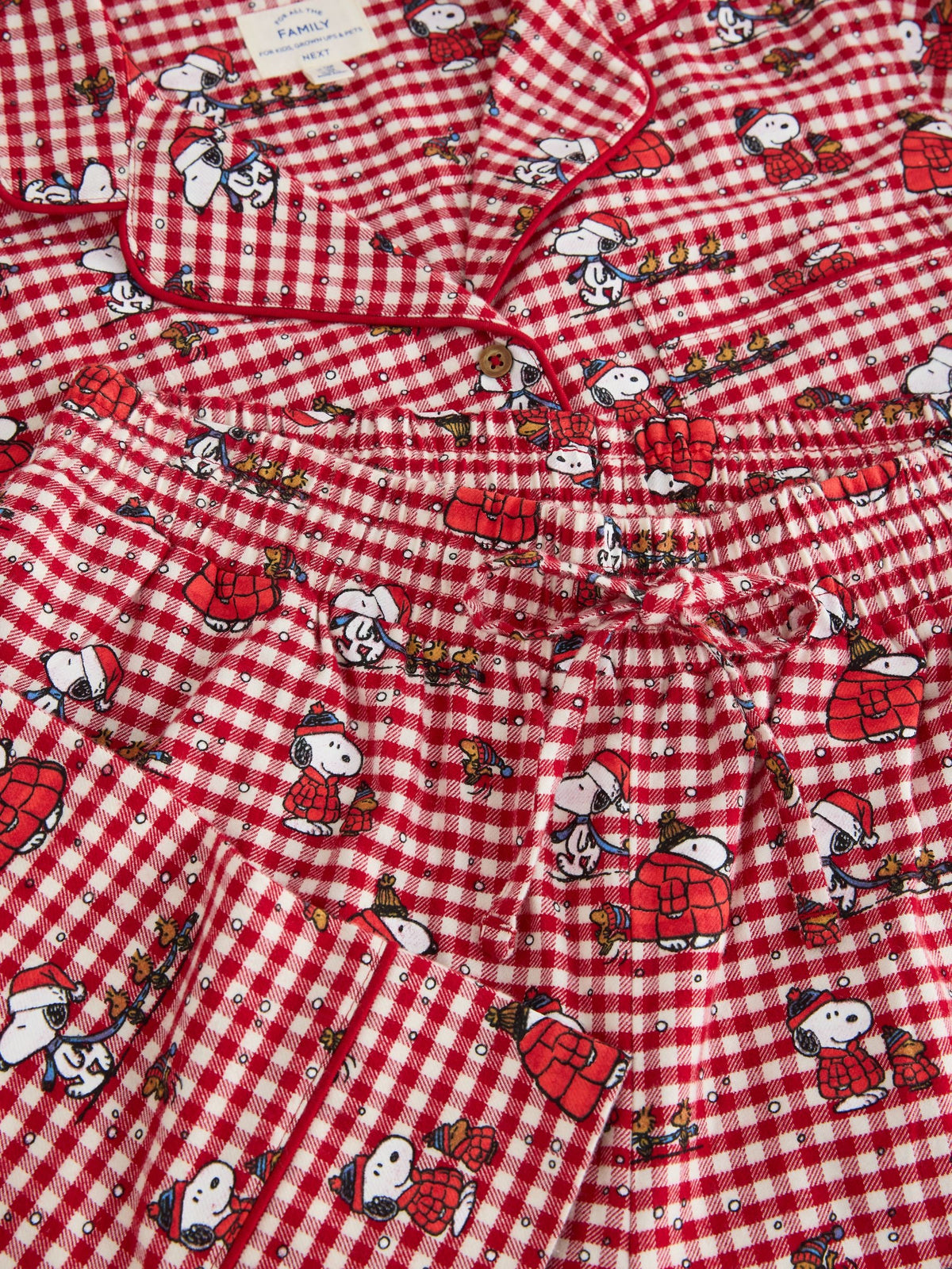Red Snoopy Matching Family Christmas Flannel Button Through Pyjamas - image 7