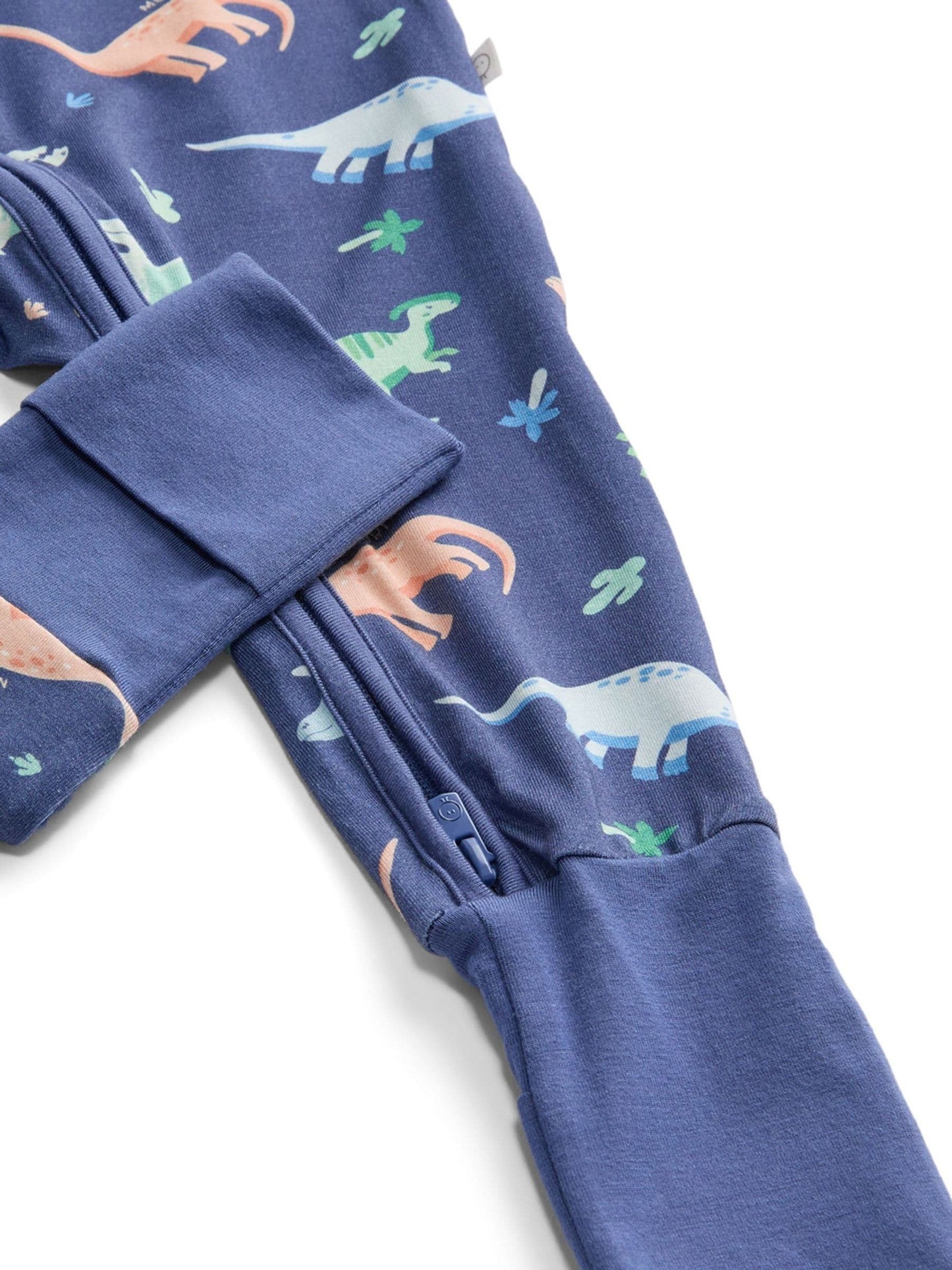 MORI Blue Supersoft Dinosaur Nights Clever Zip Sleepsuit image 5