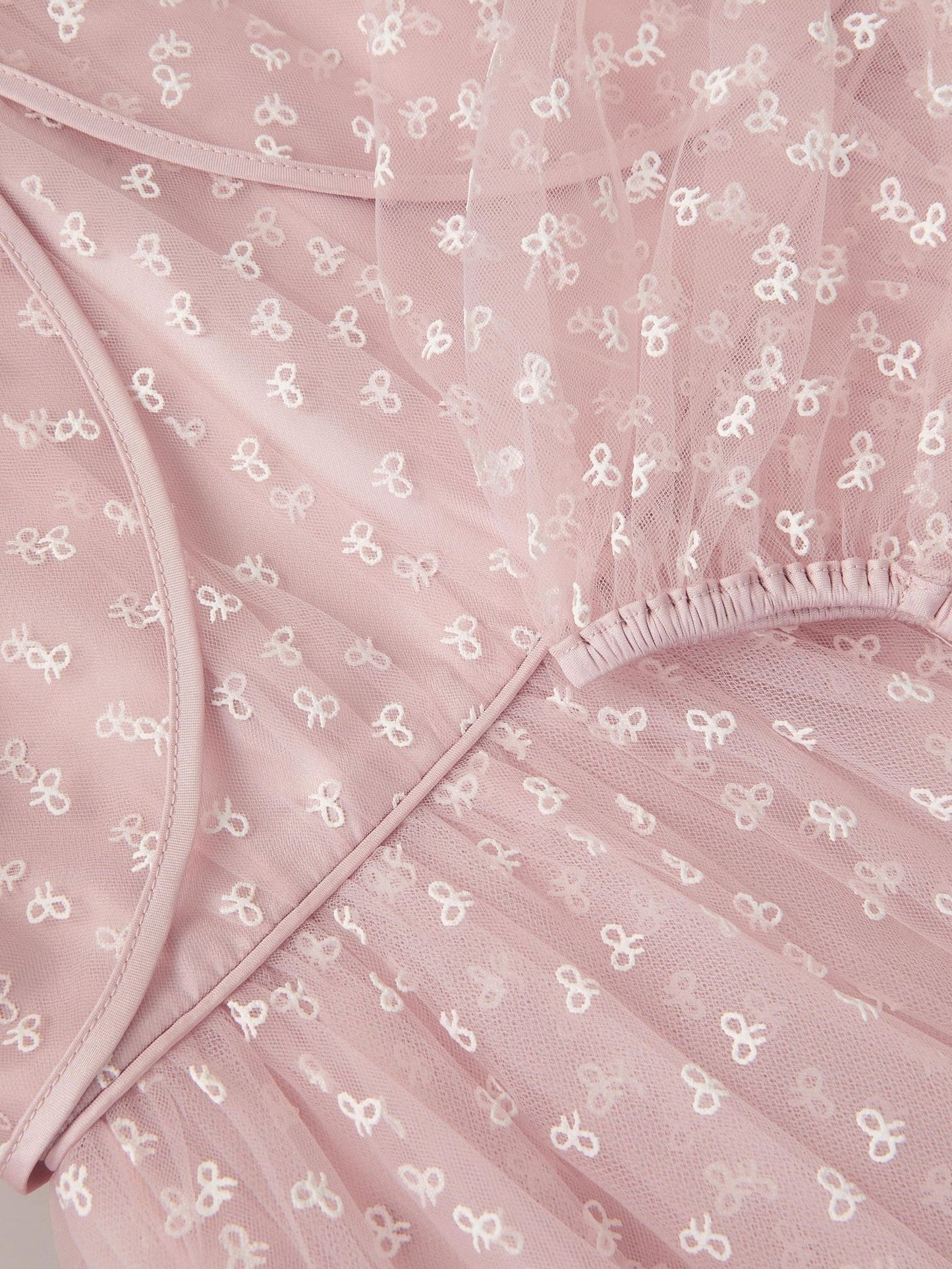 Monsoon Pink Bow Print Party Dress & Jacket Set image 4