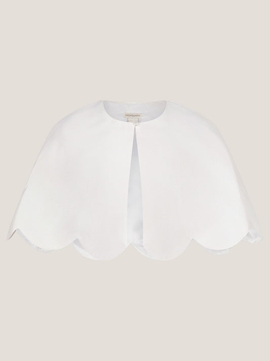 Monsoon White Duchess Scallop Cape image 2