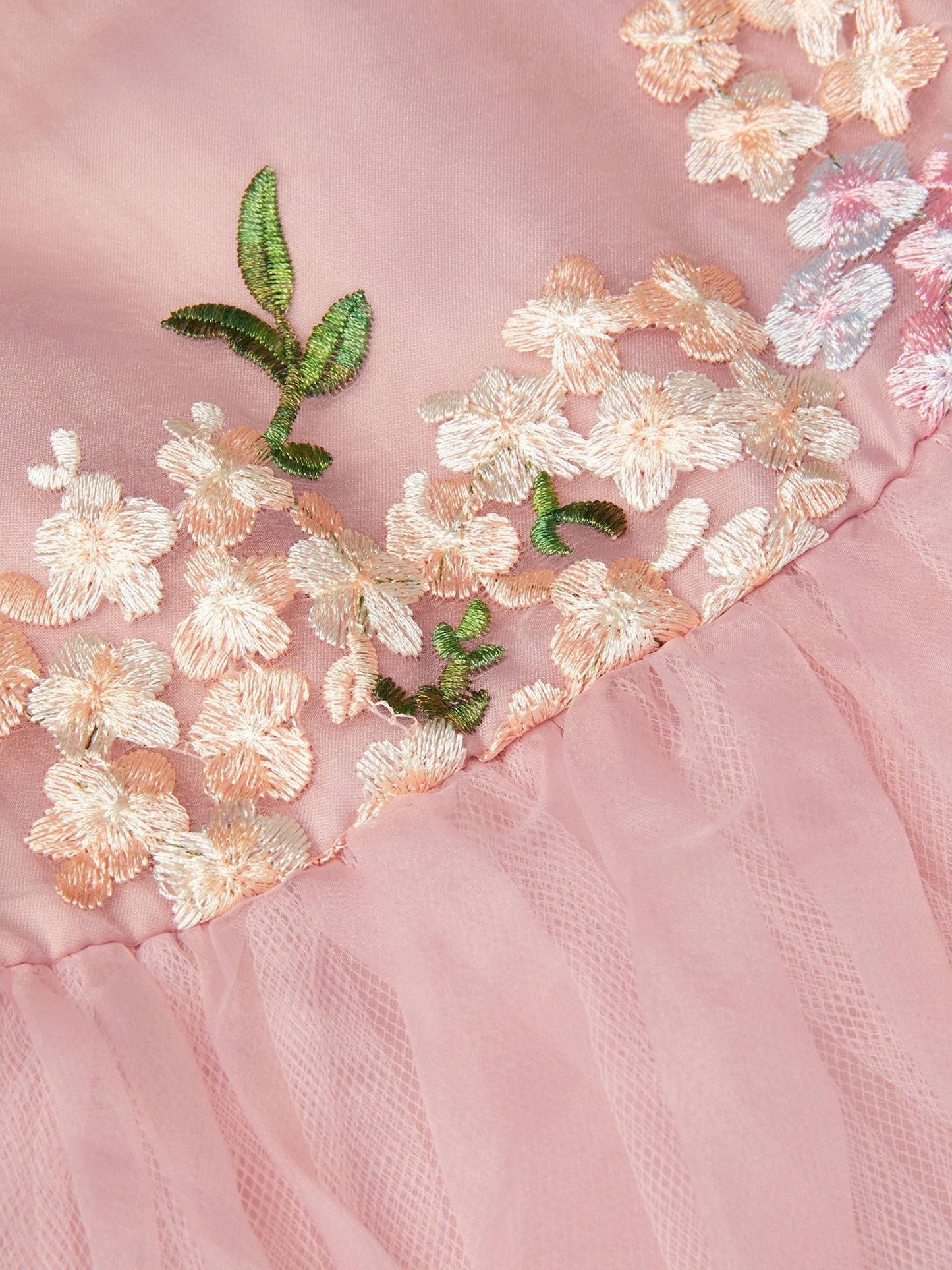 Monsoon Pink Baby Floral Embroidered Organza Party Dress image 3