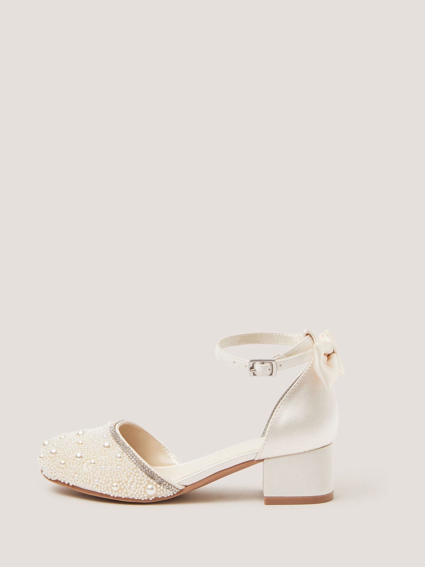 Monsoon Cream Pearl Embellished Two Part Heels image 3