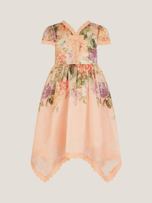 Monsoon Orange Alma Floral Print Bow Dress image 2