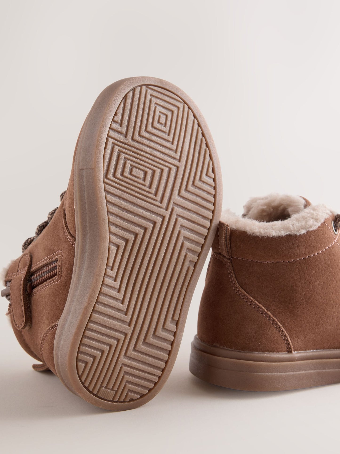 Tan Brown Wide Fit (G) Warm Lined Lace up Boots image 5