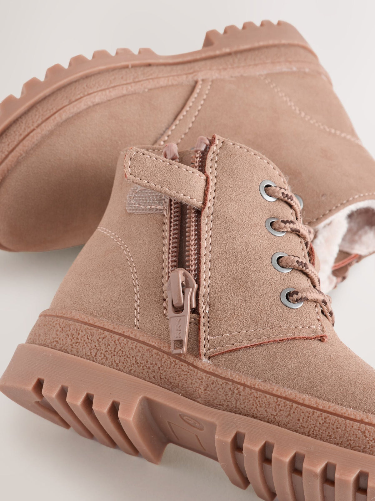 Neutral Standard Fit (F) Warm Lined Double Lace Boots - image 8