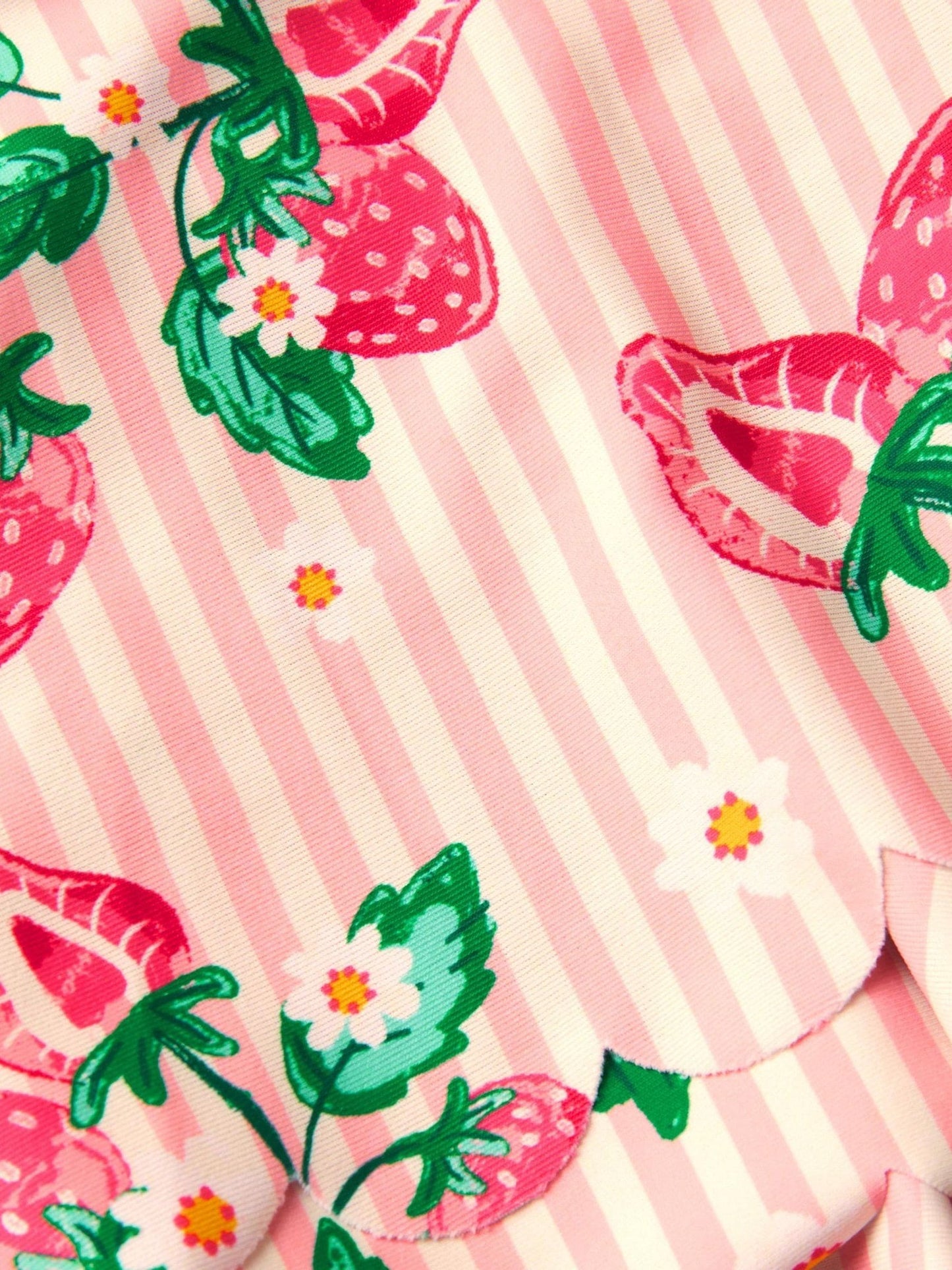 Monsoon Pink Baby Strawberry Print Scallop Trim Swimsuit image 3